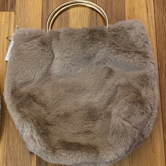 NWT Jennifer & Company Brown Faux Fur Tote/Crossbody Bag - Picture 1 of 7